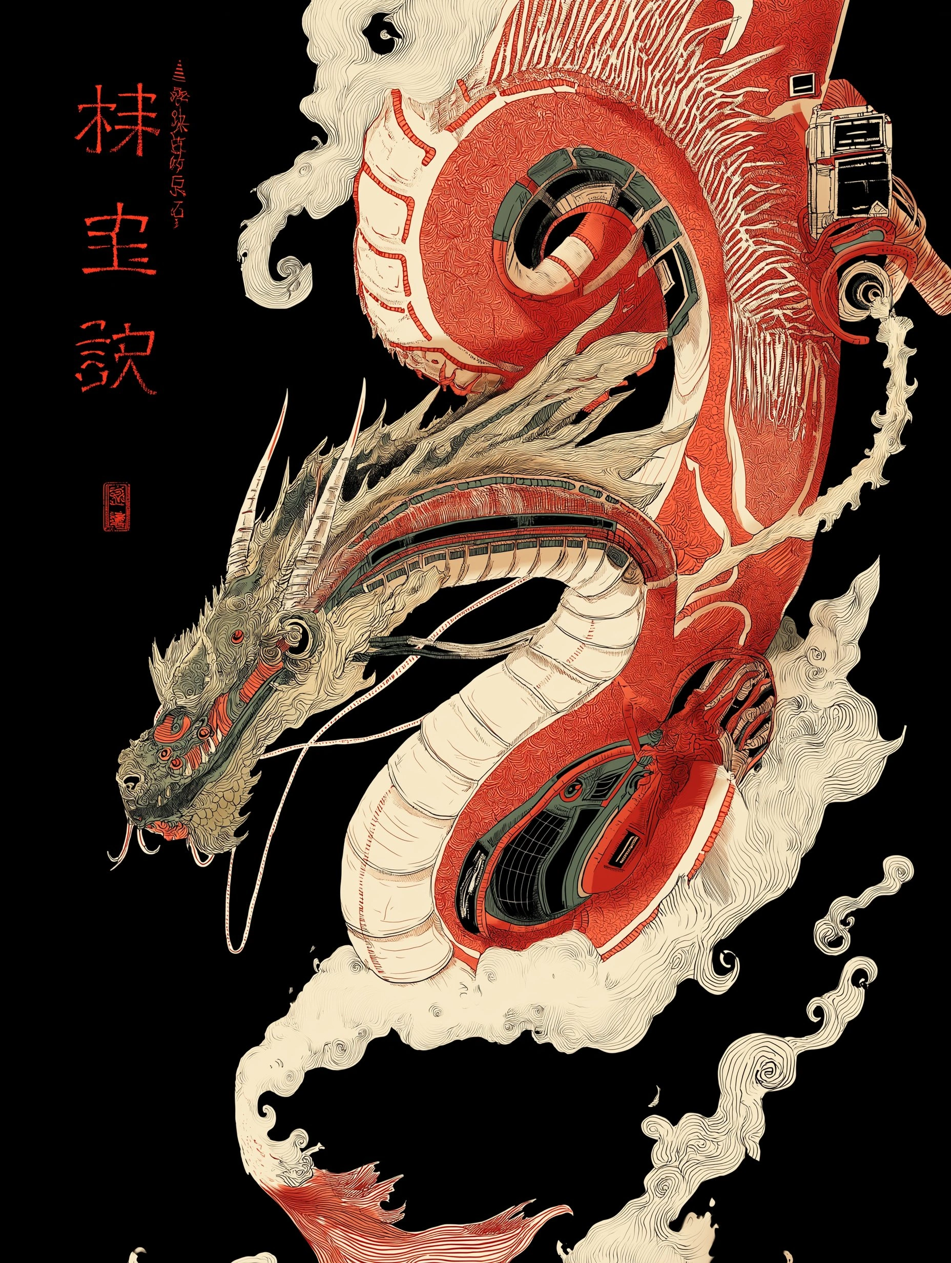 Crimson Mecha Dragon