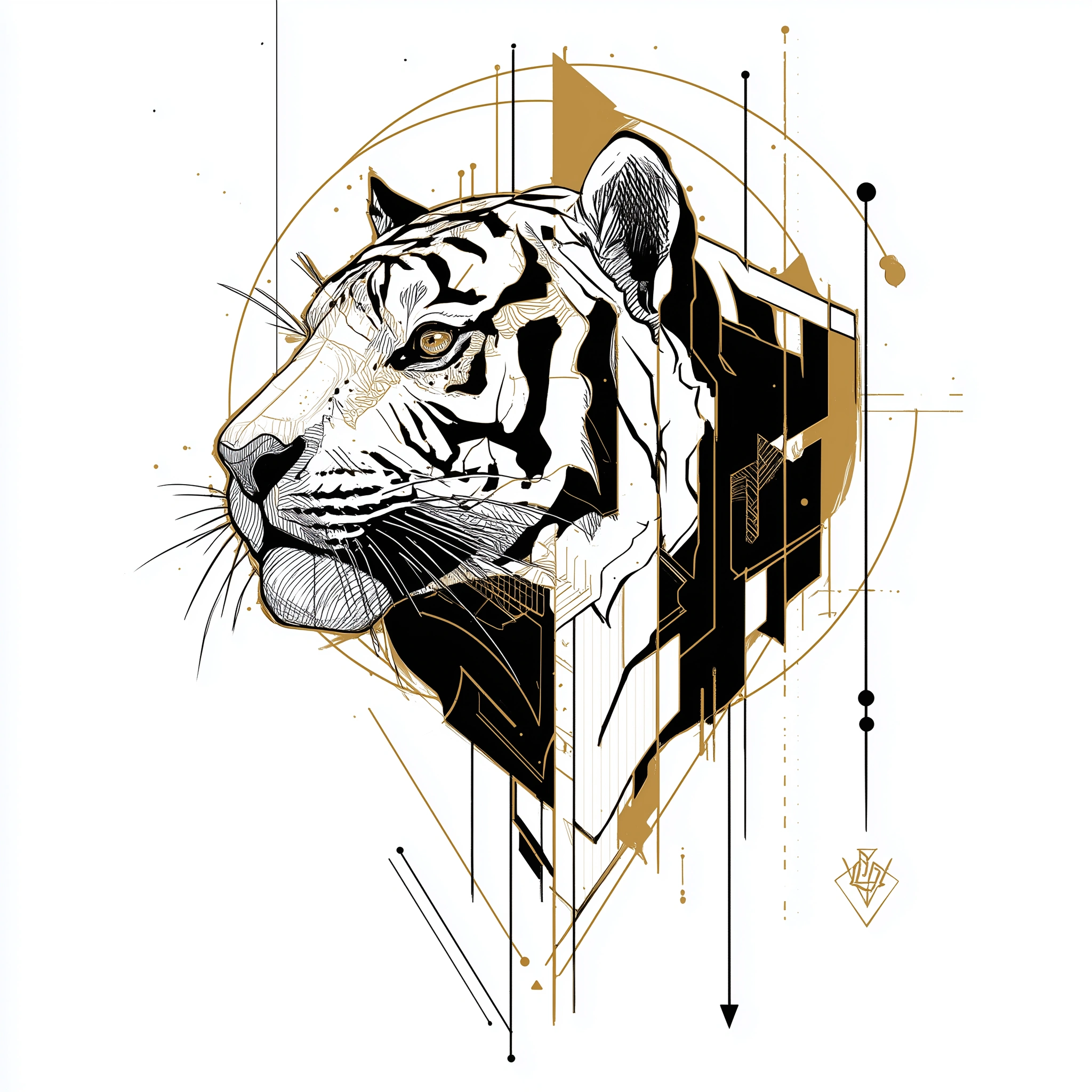 Geometric Golden Tiger