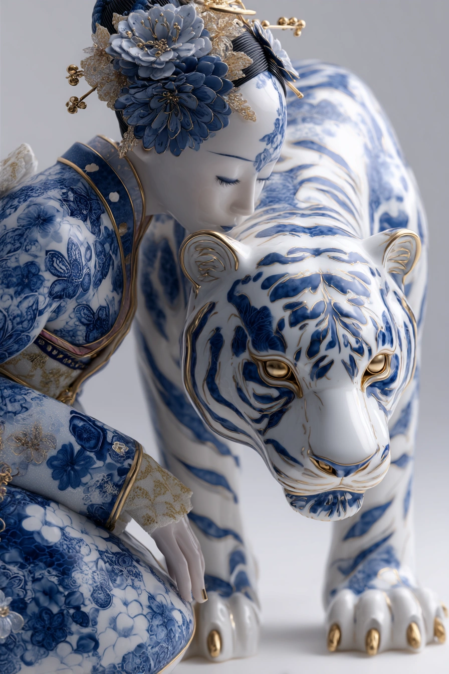 Porcelain Guardian's Embrace