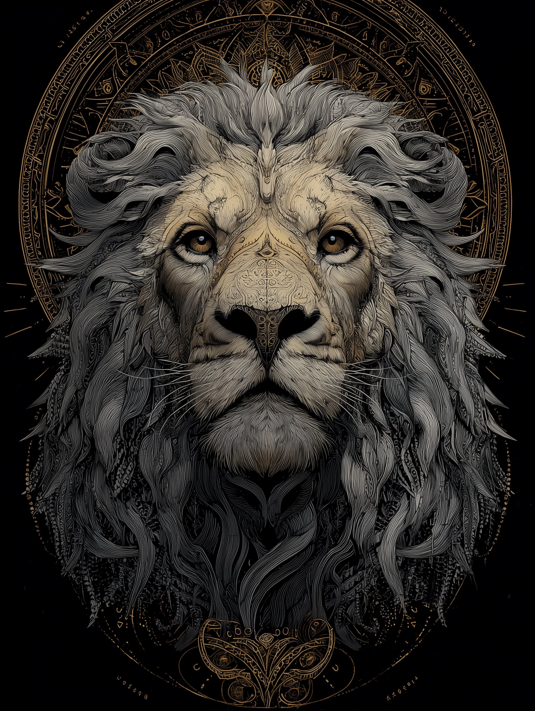 Regal Etched Lion