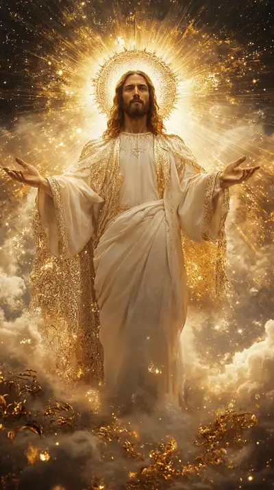 Thần Thánh Hào Quang Vàng - Hình Nền AI Art 4K