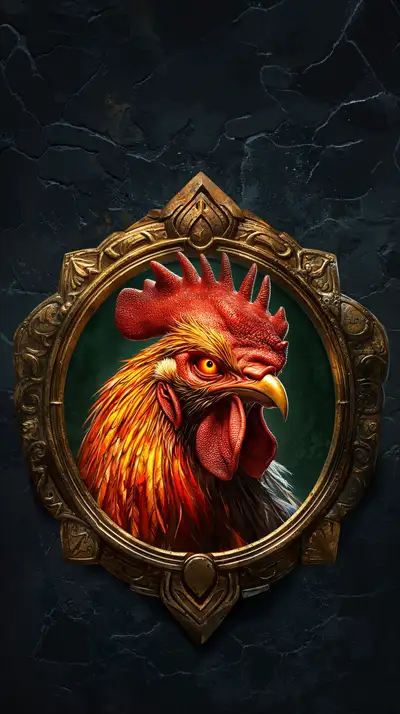 Gà Trống Vàng - Hình Nền AI Art Luxury Baroque 4K