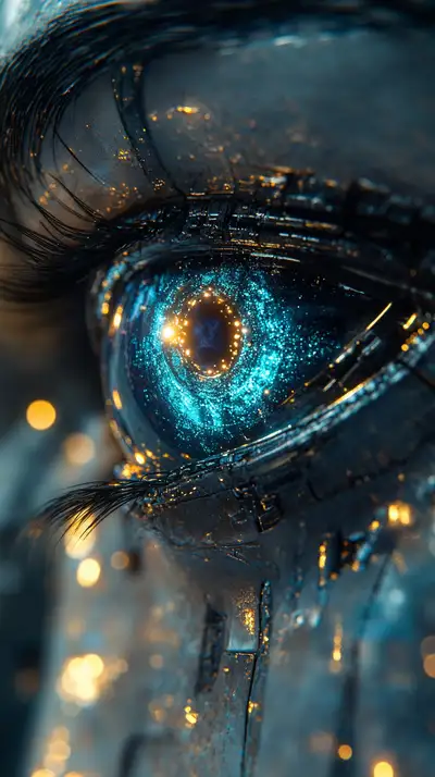 Rồng Mắt Cosmic - Hình Nền AI Art Neon Fantasy 4K