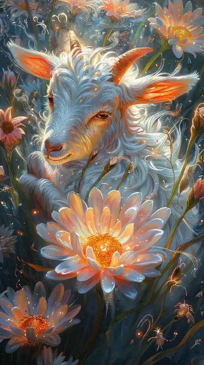 Sinh Vật Thần Thoại Neon - Hình Nền AI Art 4K Hoa Cosmic