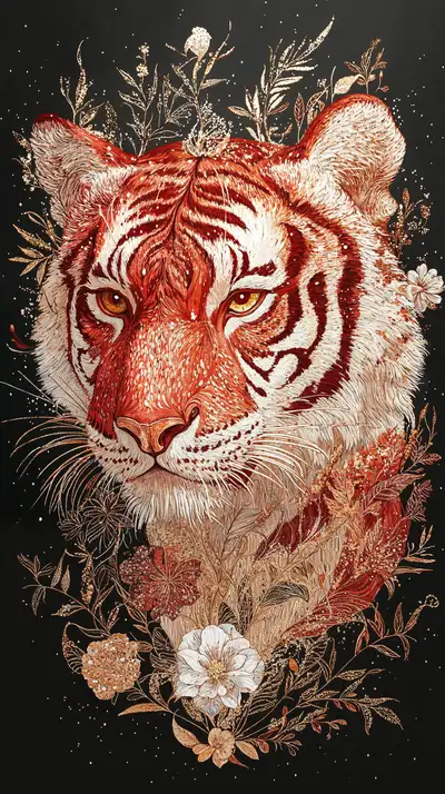 Hổ Vàng Neon - Tranh AI Art Watercolor 4K