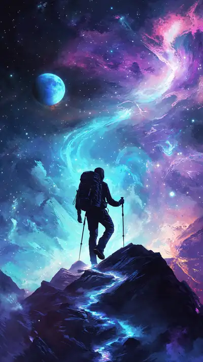 Nhà Thám Hiểm Vũ Trụ - Hình Nền Cosmic AI Art 4K