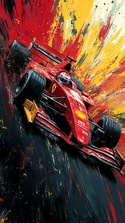 Xe Đua F1 Đỏ Neon - Hình Nền AI Art 4K