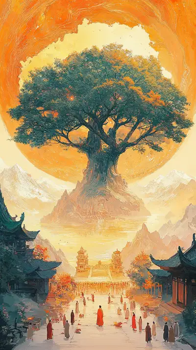 Cây Đại Thụ Linh Thiêng - Hình Nền AI Art Phong Cảnh Việt Nam 4K