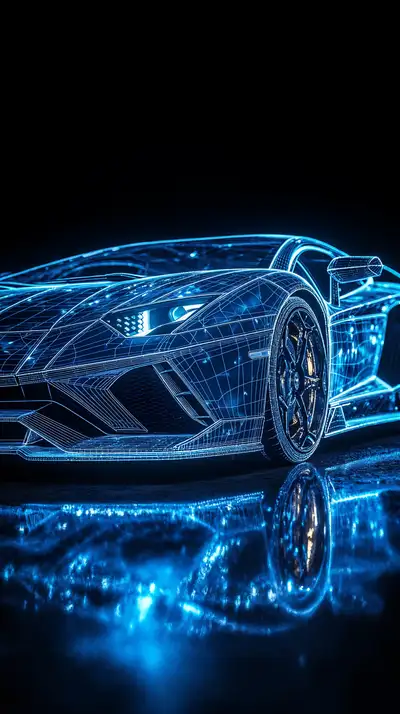Siêu Xe Neon - Hình Nền AI Art Công Nghệ 4K