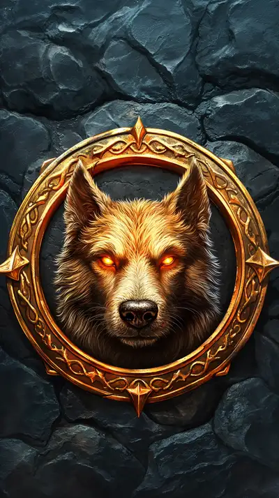 Chó Sói Linh Thiêng Khung Vàng - Hình Nền AI Art Huyền Bí 4K