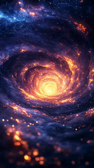Vortex Vàng Cosmic - Hình Nền AI Art 4K