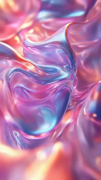 Liquid Art Neon Gradient - Hình Nền AI Art 4K