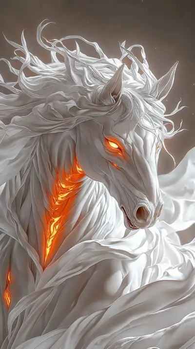 Ngựa Tinh Thần Lửa Neon - Hình Nền AI Art 4K