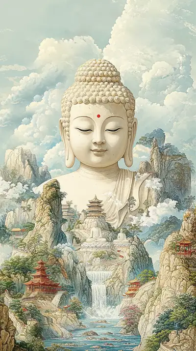 Phật Quan Âm - Hình Nền AI Art Tranh Cổ Á Đông 4K