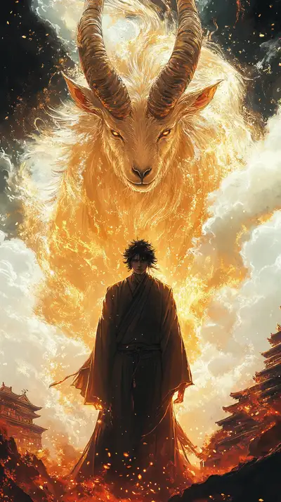 Dê Vàng Phong Thủy - Hiệu Ứng Neon Cosmic | AI Art 4K