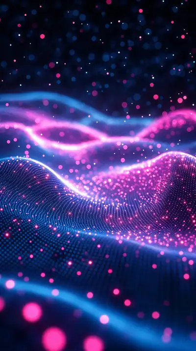 Neon Waves Cosmic - Hình Nền AI Art Futuristic 4K