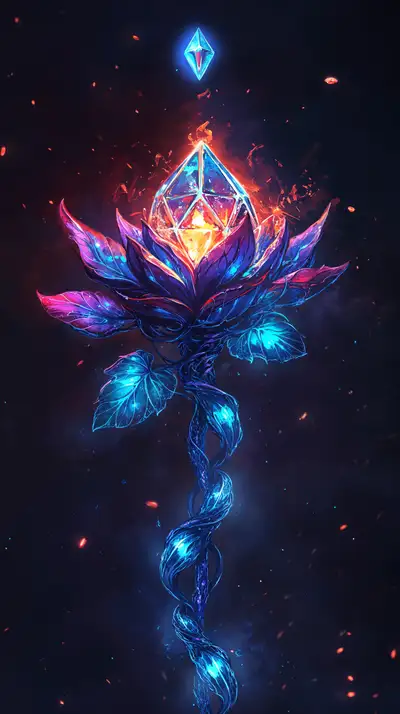 Hoa Sen Phong Thủy Neon - Hình Nền AI Art 4K