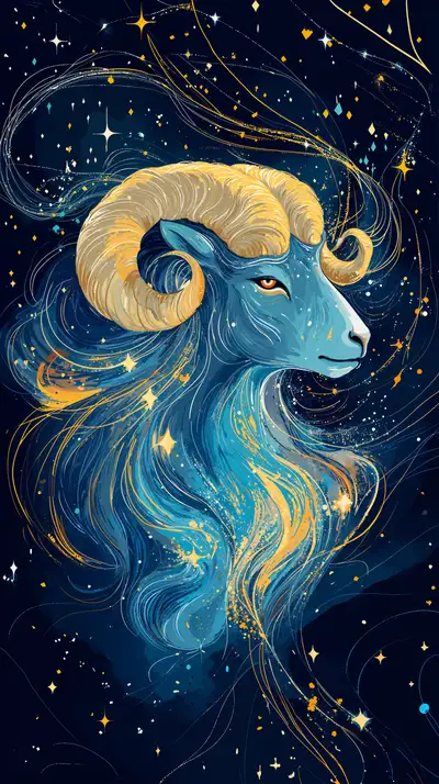 Dê Vũ Trụ Cosmic - Hình Nền AI Art 4K Zodiac Neon