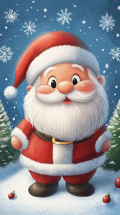 Ông Già Noel Giáng Sinh 3D - Hình Nền AI Art Tuyết Lạnh