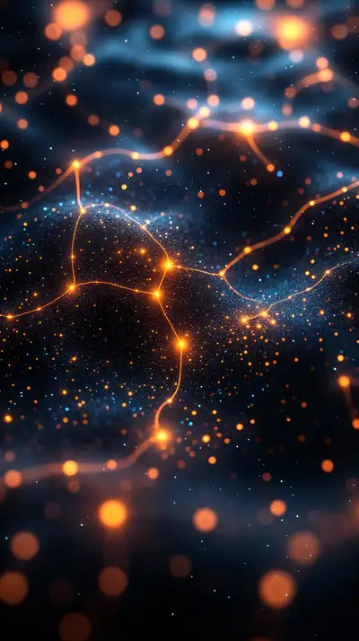 Mạng Lưới Neon Cosmic - Hình Nền AI Art 4K