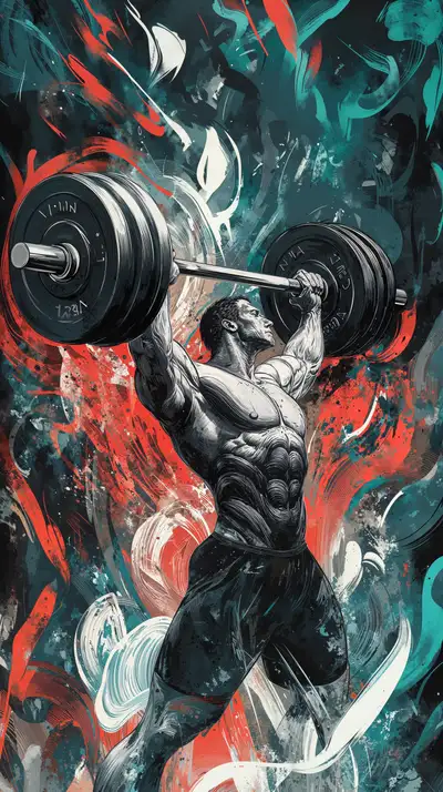 Vận Động Viên Tập Tạ - Cosmic Neon AI Art