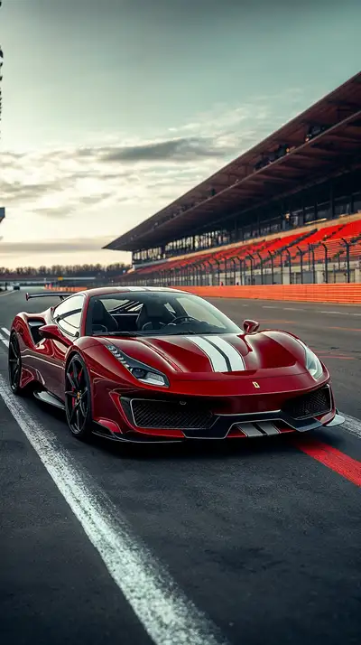 Ferrari Đỏ Sân Đua - Hình Nền Siêu Xe AI Art 4K