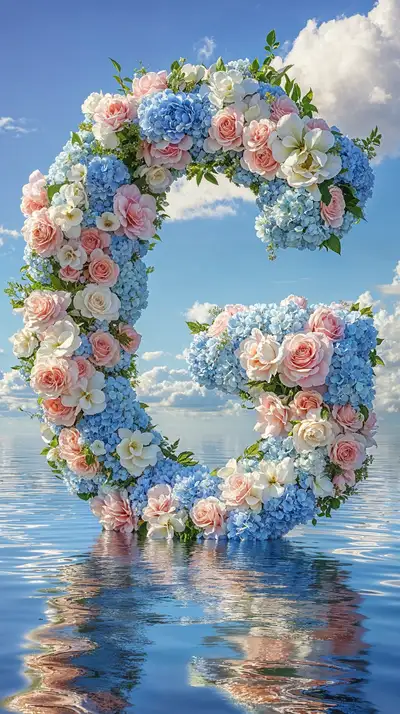 Số 3 Hoa Hồng Xanh - Hình Nền AI Art Siêu Thực 4K