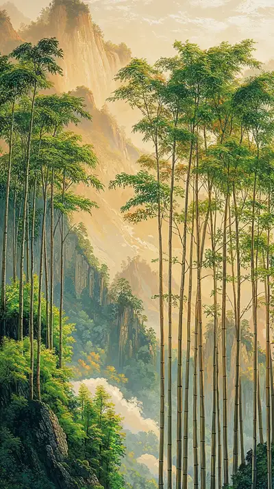 Rừng Sâu Sương Mù - Hình Nền AI Art Thiên Nhiên 4K