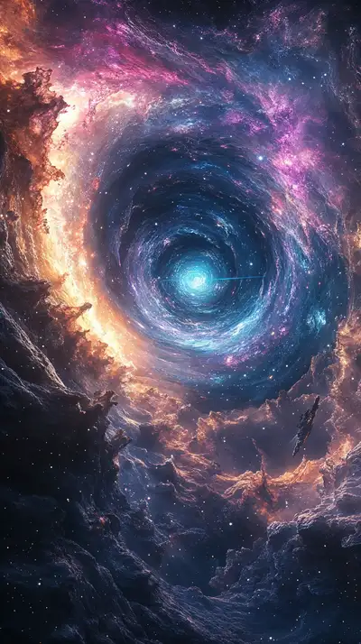 Xoáy Vũ Trụ Neon - Hình Nền AI Art 4K