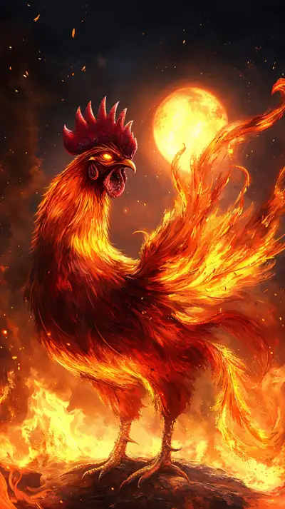 Phượng Hoàng Lửa - Hình Nền AI Art 4K Thần Thoại