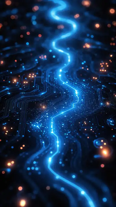 Mạch Điện Xanh Neon - Hình Nền AI Art 4K