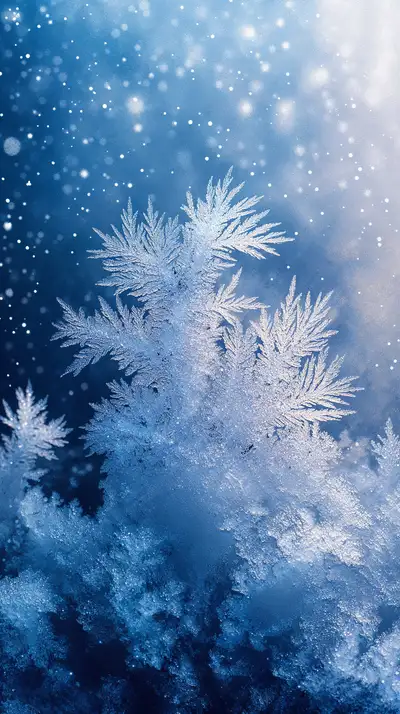 Hoa Tuyết Sương Giá - Hình Nền AI Art 4K Đêm Lạnh
