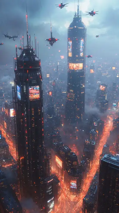 Thành Phố Cyberpunk Sci-Fi - Hình Nền AI Art 4K