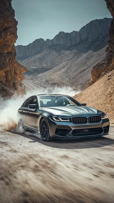 BMW Hiệu Suất Cao Chạy Qua Sa Mạc - Hình Nền AI Art 4K