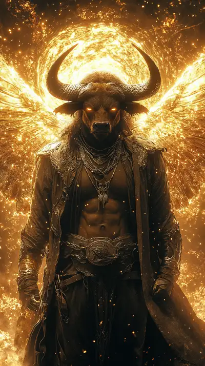 Bò Sửu Vàng - Aura Phong Thủy AI Art 4K