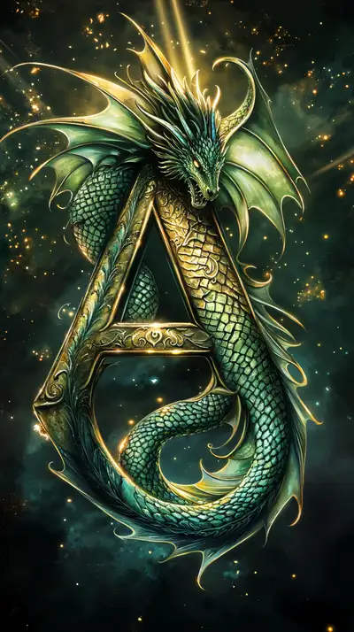 Rồng Vàng Phong Thủy - Hình Nền AI Art Cosmic 4K