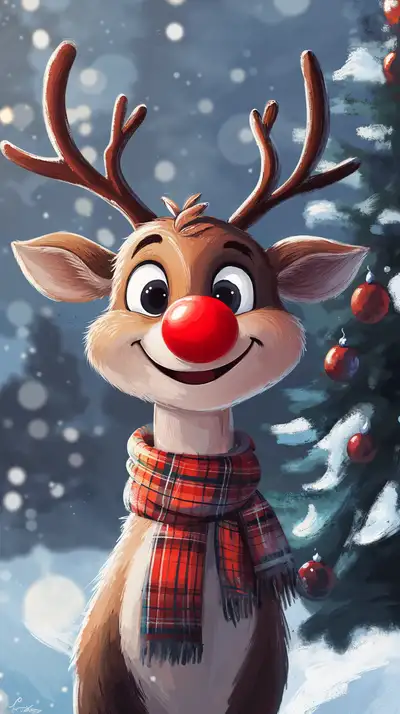 Tuần Lộc Rudolph Noel - AI Art Hình Nền Mùa Lễ 4K