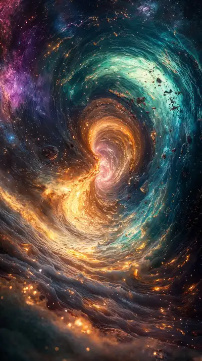 Xoáy Vũ Trụ Neon - Hình Nền AI Art 4K