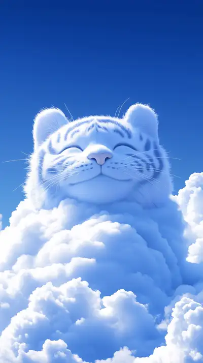 Mèo Mây Lơ Lửng - Hình Nền AI Art 3D Render 4K