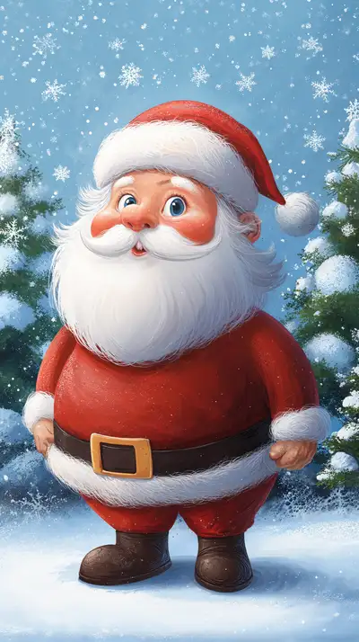 Ông Già Noel 3D Dễ Thương - Hình Nền AI Art Giáng Sinh 4K