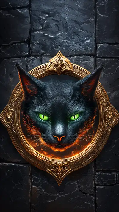 Mèo Đen Mắt Xanh Neon — Hình Nền AI Art 4K Bí Ẩn