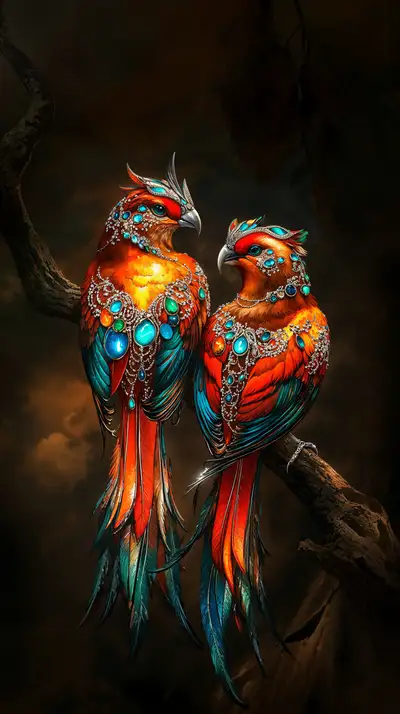 Phượng Hoàng Kỳ Ảo - Hình Nền AI Art 4K Trang Trí Neon