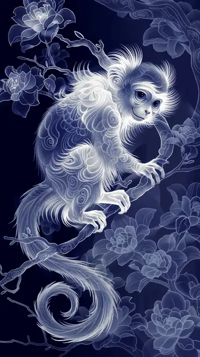 Khỉ Tinh Huyền Bí - Hình Nền AI Art Luminous 4K