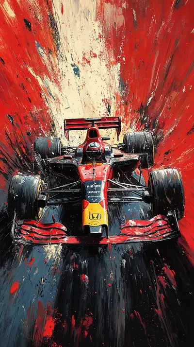 Xe Đua F1 Đỏ Tốc Độ - Hình Nền AI Art 4K