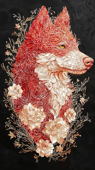 Cáo Đỏ Trang Trí - Hình Nền AI Art 4K