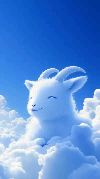 Dê Trắng Trên Mây - Hình Nền AI Art 4K