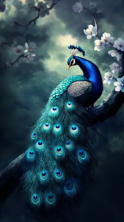 Công Xanh Lục Kỳ Thần - Hình Nền AI Art 4K