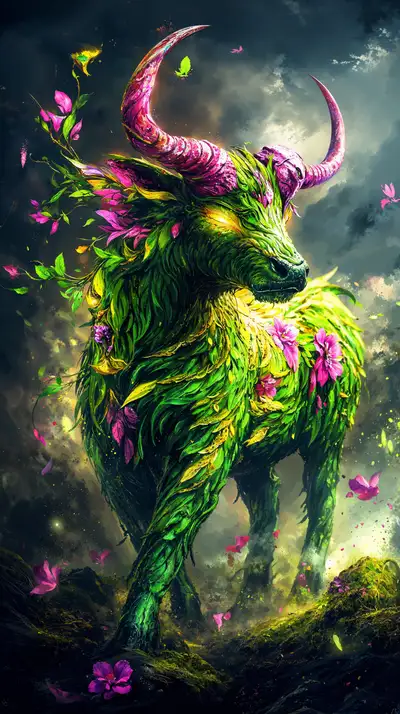 Linh Dương Neon Cosmic - Hình Nền AI Art 4K Bí Ẩn