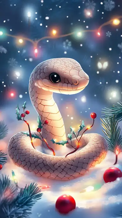 Rắn Trắng Kỳ Ảo Neon - Hình Nền AI Art Cosmic 4K