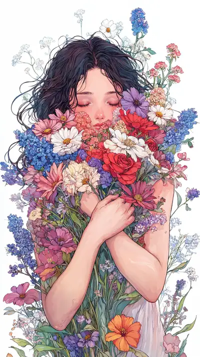 Cô Gái Hoa Anh Đào Tình Bình Minh - Hình Nền AI Art Đẹp
